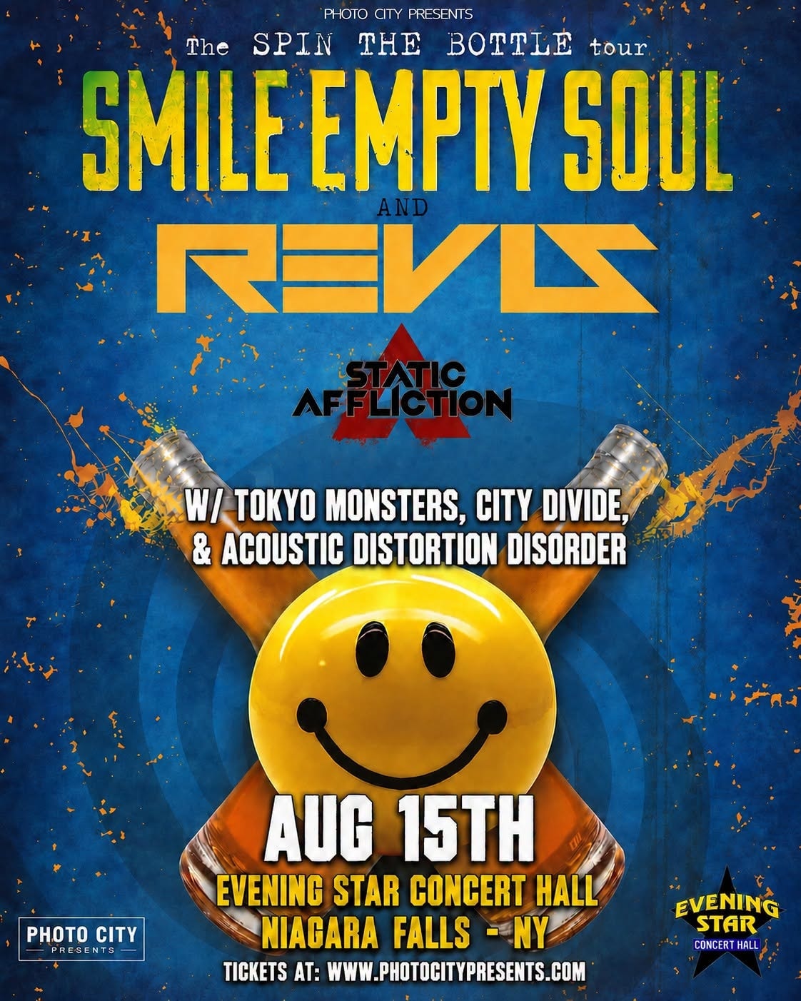 Smile Empty Soul & Revis w/ Static Affliction, Tokyo Monsters, City Divide & Acoustic Distortion Disorder